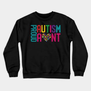 Proud Autism Aunt Autism Awareness Crewneck Sweatshirt